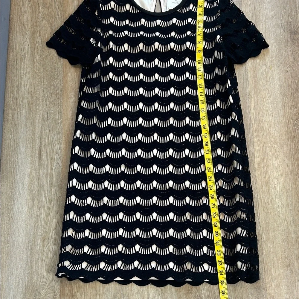 kate spade Black Crochet Short-Sleeve Mini Dress